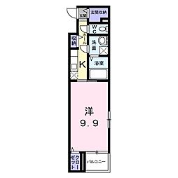 ヒルズ小平 1Kの間取図画像