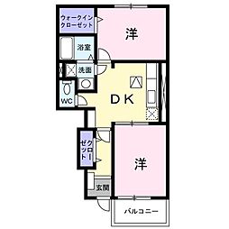カーサ・アバンツァート 2DKの間取図画像