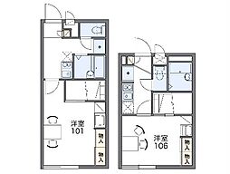 レオパレスぐりとぐら 1Kの間取図画像