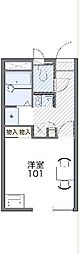 レオパレス雅 1Kの間取図画像