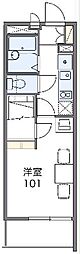 レオパレスダウンフィールド 1Kの間取図画像