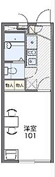 レオパレス登呂 1Kの間取図画像