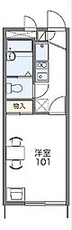 レオパレスJellyfish 1Kの間取図画像
