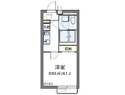クレイノフェリオ東日暮里 2階1Kの間取り