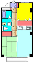 シティパルスギモトII 2階2LDKの間取り