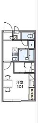 レオパレスプレヴェール 1Kの間取図画像