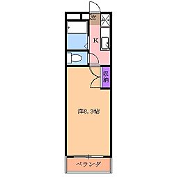 KDマンション平松 1Kの間取図画像