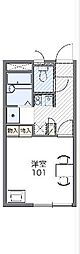 レオパレスアヴニール 2階1Kの間取り