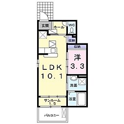 アクアーリオ 1LDKの間取図画像