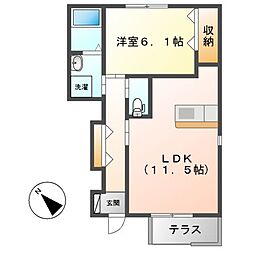 つくばエクスプレス 万博記念公園駅 徒歩30分の賃貸アパート 1階1LDKの間取り