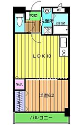 ラポール西大島イースト 1LDKの間取図画像