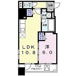 カーサ　グランデ 4階1LDKの間取り