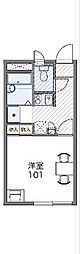 レオパレスＳｍａｌｌＲｉｖｅｒ 2階1Kの間取り