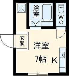 東本郷アパート ワンルームの間取図画像