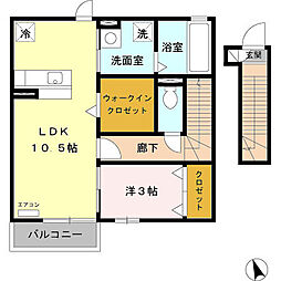 アバンティ　I 1階1LDKの間取り