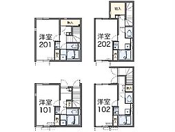 名古屋市営東山線 池下駅 徒歩11分の賃貸アパート 2階1Kの間取り