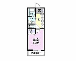 カーサ・セレノ 1階1Kの間取り