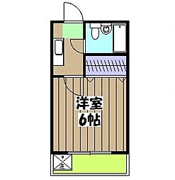 シティーコーポ円町 3階1Kの間取り