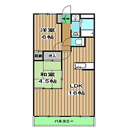 阪急京都本線 西京極駅 徒歩13分の賃貸マンション 3階2LDKの間取り