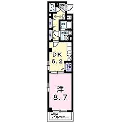 カランサ 1DKの間取図画像