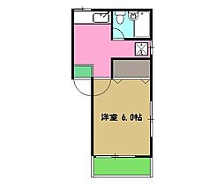 八王子ボブハイツ 1階1Kの間取り