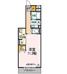 京王線 高幡不動駅 徒歩9分の賃貸アパート 1階1Kの間取り