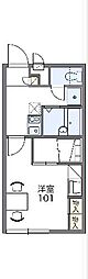 レオパレスエスト大利根 1階1Kの間取り
