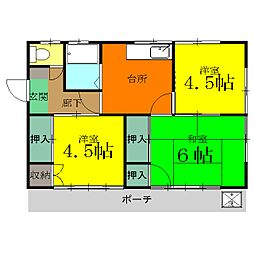 相川アパート8 1階3Kの間取り