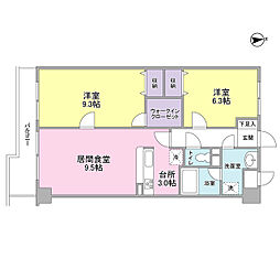 クレストコート 2LDKの間取図画像