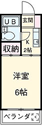 マイネルロッヂ2 1Kの間取図画像