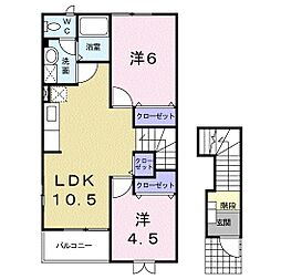 ＫＥＮＳＩＮＧＴＯＮ　ＰＡＲＫ 2階2LDKの間取り
