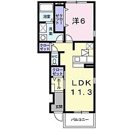 ライフステージB 1LDKの間取図画像