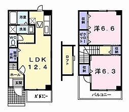 ラフレシールII 1階2LDKの間取り