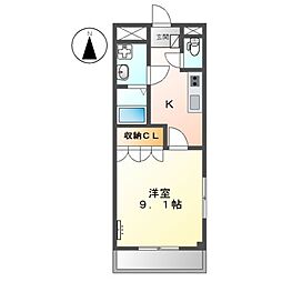 名鉄豊川線 諏訪町駅 徒歩13分の賃貸アパート 1階1Kの間取り
