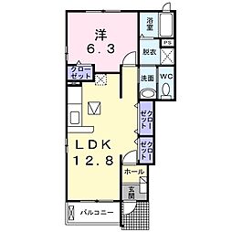 アリアーレ2 1LDKの間取図画像