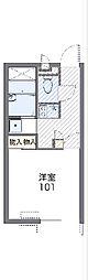 レオパレス一本松 2階1Kの間取り