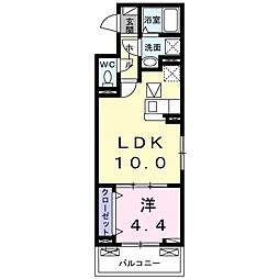 サイドライスフィールド2 1LDKの間取図画像
