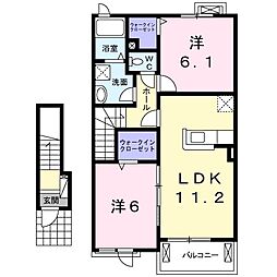 メゾンピーチ 2LDKの間取図画像