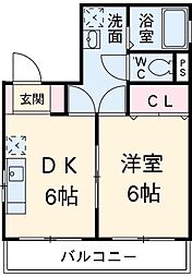 アデランテ 4階1DKの間取り
