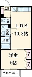 ヴィラ　デ　ソール 3階1LDKの間取り