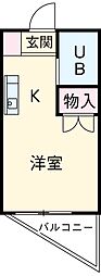 第一ホリィホック 3階ワンルームの間取り