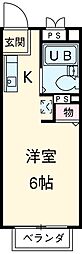 サンライズＳＡＴＯＨ 4階1Kの間取り