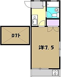 ウイング水野 1Kの間取図画像