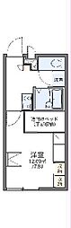 レオパレスカトレア 1Kの間取図画像