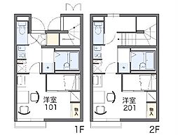 レオパレスクプクプ　II 2階1Kの間取り