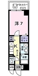 エレディータ 1Kの間取図画像