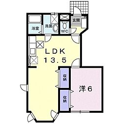 サンヒルズ生桑台2 1LDKの間取図画像