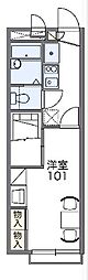 レオパレス壱番橋 1階1Kの間取り