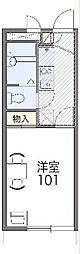レオパレスMIYAMAI 1Kの間取図画像