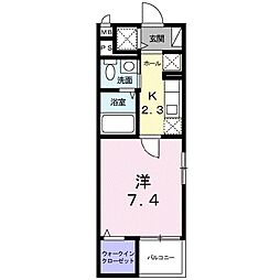 ソレイユ・ルヴァン1 1Kの間取図画像